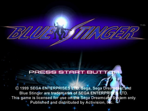 Blue Stinger title screen for Sega Dreamcast